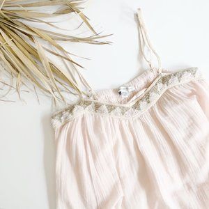American Eagle • Blush Pink Beaded Tank Top